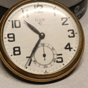 Vintage Orologio da tasca anni 50 Open Face Elgin Swiss 17 Jewel /326 - Foto 1 di 14