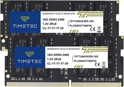 Timetec 32GB KIT(2x16GB) DDR4 2400MHz PC4-19200 Non-ECC  - Image 1 of 4