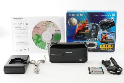 [Mint in Box] Fujifilm FinePix Real 3D W3 10.0MP Digital Camera Black From JAPAN - Image 1 of 4