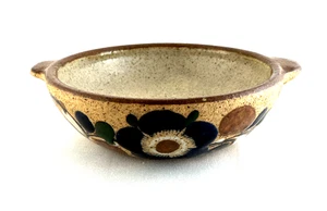 Mexican Pottery Salsa Dipping/Berry Bowl With Handle 5 3/8" Dia. Signed - Picture 1 of 9