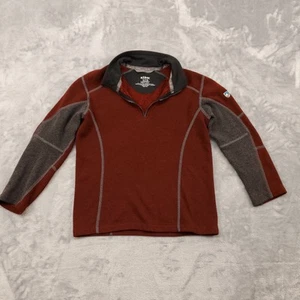 Kuhl Kashmira Sweater Boys Small 7-8 Red Fleece 1/4 Zip Pullover Missing Zipper - Picture 1 of 13