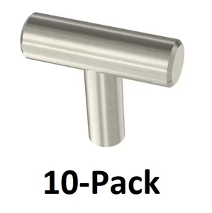 *10er-Pack* Franklin Messing 1-1/4 Zoll T-Form Schrank Bar Knöpfe, Edelstahl - Bild 1 von 5