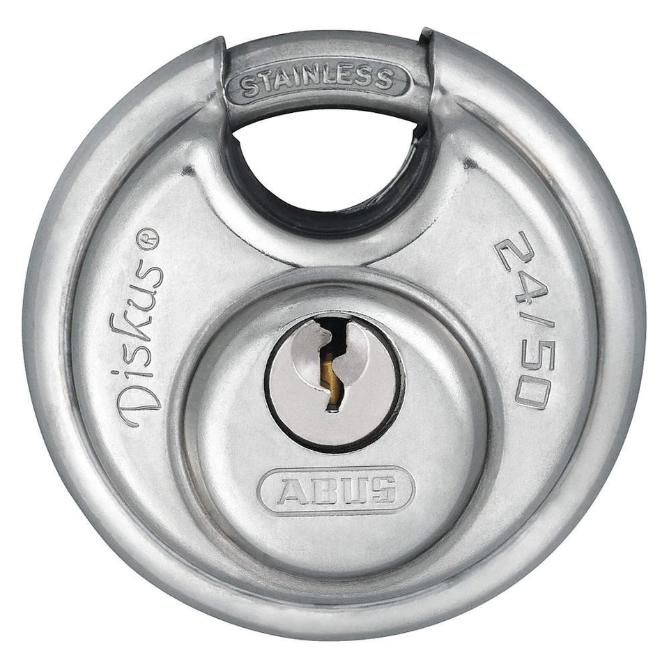 ABUS 24IB/50 KD Keyed Padlock, 33/64 in,Round,Silver 3TMN3 - Image 1 of 1