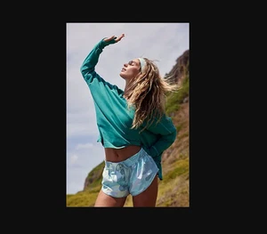 Free People FP Movement Easy Does It Printed Shorts Size M RRP £44 - Picture 1 of 4