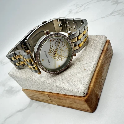 Reloj Pulsera Clásico Laura Ashley Estrás Floral Repujado Analógico Cuarzo Dial Foto 1 de 4