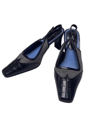 Tacones Liz Claiborne para mujer 9M de cuero en relieve de cocodrilo brillante Foto 1 de 4