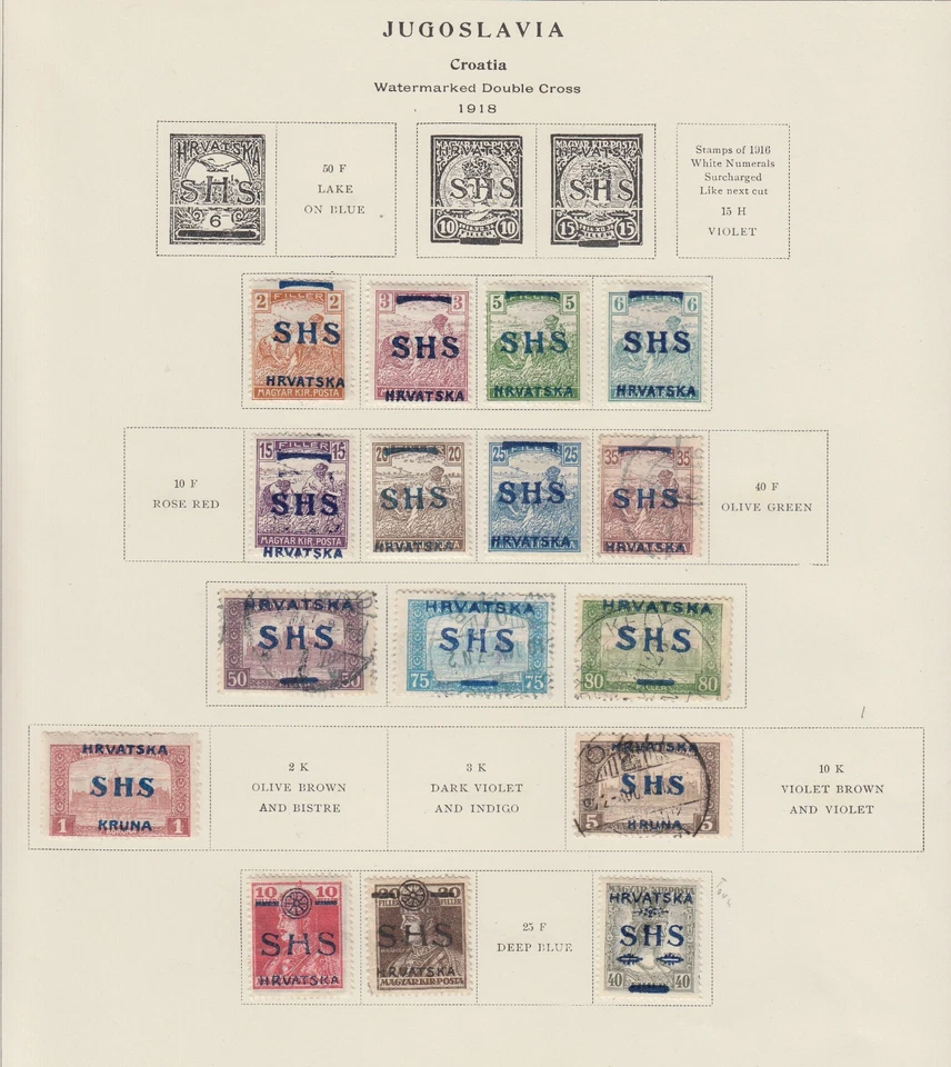 Iugoslávia, Croácia – Página antiga da coleção 1918 - Look - Imagem 1 de 1