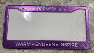 Scentsy Metal License Plate Frame Consultant Purple Warm Enliven Inspire NEW - Picture 1 of 2
