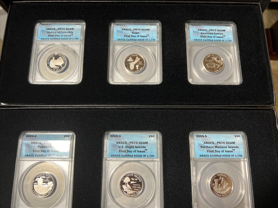 2009S ANACS 6 Coin Limited Edition Set DC & Territories PR70 In Gift Box X145 - Image 1 of 4