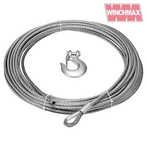 Steel Rope/Cable 25m x 14 mm Screw fix. 1/2" Hook. For winches up to 20,000lb - Picture 1 of 7