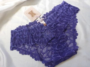 S, Savage X Fenty Savage not Sorry Lace Up Cheeky , Spac'd Out Blue lace, NEW - Picture 1 of 13