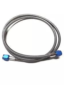 4 AN 14 FT ÓXIDO NITROSO ACERO INOXIDABLE LÍNEA TRENZADA EXTREMOS AZULES - Imagen 1 de 1