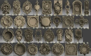 31 Pcs 3D STL Model WALL CLOCKS PATTERN for CNC Router Engraver Artcam Aspire - Picture 1 of 12