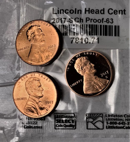 2017 P, D, S  Lincoln Shield Small Cents Cover