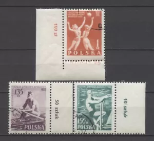 "No: 51266 - POLONIA - ""DEPORTES"" - LOTE DE 3 SELLOS ANTIGUOS con MÁRGENES - ¡USADO!¡! - Imagen 1 de 1