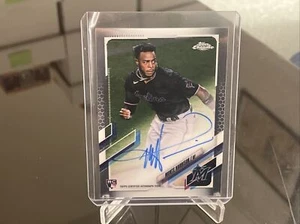 2021 Topps Chrome #RA-MH Monte Harrison On Card RC Rookie Autograph Marlins - Picture 1 of 3