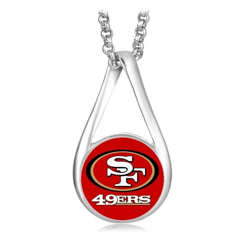 San Francisco 49ers Women's Sterling Silver Link Chain Necklace With Pendant D28 Cover