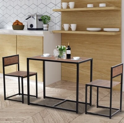 3 Piece Industrial Style Table And Stool Set - Image 1 of 4