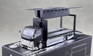 MT 1:64 Scale AIT Black LB H300 Box Truck Custom Sports Diecast Metal Toy Model - Picture 1 of 13