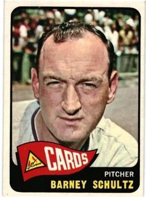 1965 Topps # 28 - BARNEY SCHULTZ - MANAGER - ST. LOUIS CARDINALS - EXMT/NRMT - Image 1 of 2