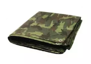 10' x 20' Green Camo Camouflage Med Duty 8mil Poly Tarp Camping Hunting Tent - Picture 1 of 1