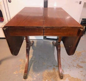 Duncan Phyfe Mahogany Circa 1930s Dining Table Vintage In Good Condition - Picture 1 of 6