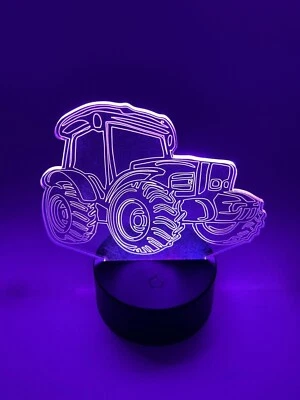 3D Tractor Lamp 7 Colour Change LED Night Light Bedroom Desk Lamp Gift New - Image 1 of 4