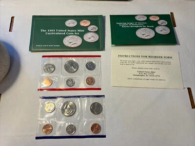 1993 US Mint Uncirculated Set Complete Philadelphia & Denver OGP & COA [C01] - Image 1 of 4