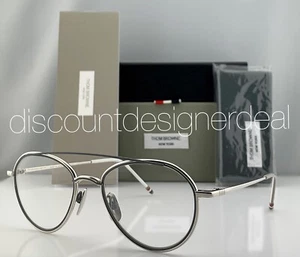 Thom Browne Eyeglasses TB-109-B-SLV-GRY Silver Gray Frame Clear Demo Lens 53mm - Picture 1 of 6