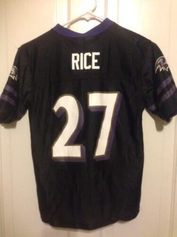 BALTIMORE RAVENS RAY RICE SIZE CHILD'S LARGE (10-12) REEBOK JERSEY Cover