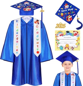 7 Pieces 2025 Kindergarten and Preschool Graduation Cap Gown Stole Set with 2025 - Picture 1 of 12