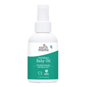 Earth Mama Calendula Baby Oil Fragrance Free Moisturizing Body Oil 4 fl oz - Picture 1 of 4