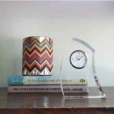 Dartington Crystal Medium Crescent Clock - Image 1 of 4