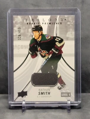Nathan Smith 2022-23 Trilogy Rookie Premieres Black Jersey Relic /499 Coyotes - Image 1 of 2