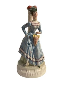 Statuina in ceramica policroma, Dama con ombrello, vintage, XX secolo - Imagen 1 de 8