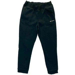 Vintage Champion Black Sweatpants Joggers Unisex Kids XL 18/20 Cuffs - Picture 1 of 5