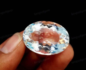 Piedra preciosa de cuarzo blanco natural sin calefacción de 60 quilates certificada corte ovalado de primera calidad - Imagen 1 de 5