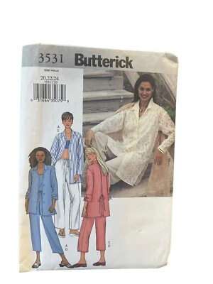 UNCUT FF Sewing Pattern Butterick 3531 Shirt Top Pants Miss Petite Sz 20-24 - Image 1 of 2