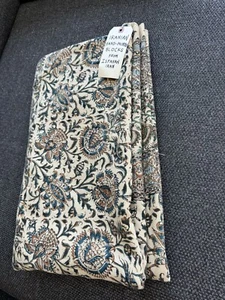 Copriletto o coperta morbida vintage iraniana stampata a mano blocco circa 100”x84” - Foto 1 di 11