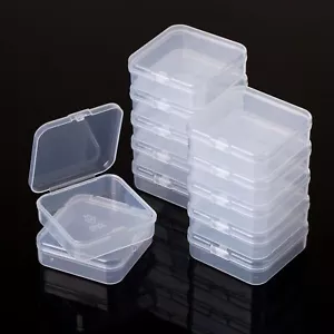 12 Pack Small Clear Plastic Beads Storage Containers Box with Hinged Lid,Bead St - Picture 1 of 9