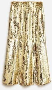 NWT J. CREW COLLECTION Sequin Slip Skirt 6 Gold Maxi Sparkle Glam BW007 Ltd Ed M - Picture 1 of 6