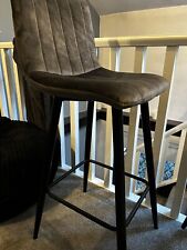 Fabric bar stools x 2 - Grey Material