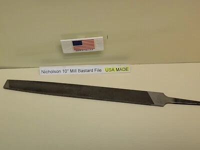Nicholson 10" Flat Mill Bastard File 08642 21839 Fabricado nos EUA - Imagem 1 de 4