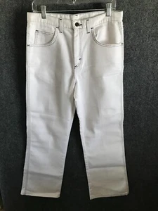 Sheplers Jeans Vintage Men's Size 34 White Denim Black Stitching 5 Pocket Design - Picture 1 of 12