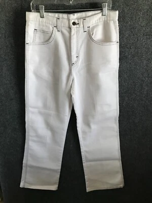 Pantalones de mezclilla Sheplers vintage para hombre talla 34 blancos costuras negras diseño de 5 bolsillos Foto 1 de 4