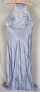 Zum Zum Light Blue / Silver Silk Sequined Party Formal Prom Evening Dress S 13 - Picture 1 of 8