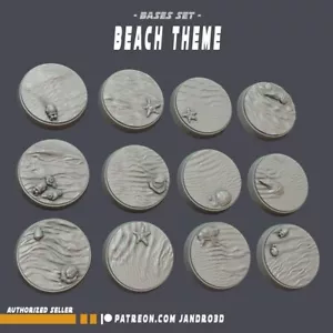 27 mm Bases Temáticas de Playa - Juego de 12 | 35 mm | Legiones SW | Ciencia Fi | Miniaturas SW - Imagen 1 de 1