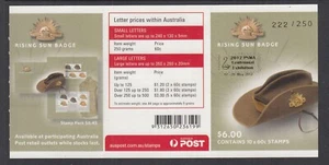 Australia $6 Rising Sun Badge Booklet 2012 PSWA limited to 250 - Picture 1 of 2