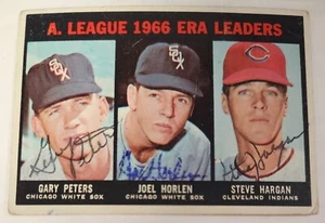 Gary Peters Joel Horlen Steve Hargan 1967 Topps #233 Signed Baseball Card - Picture 1 of 2