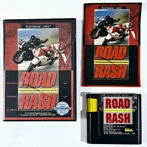 1991 EA Sega Genesis Motorcycle Racing Game Road Rash US Ntsc Cib Mega Drive - Picture 1 of 5